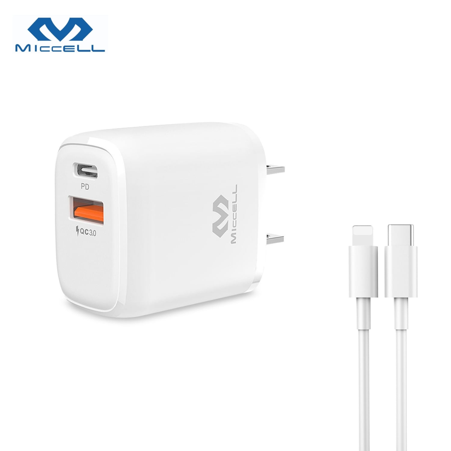 Cargador Carga Rapida Qualcomm Quick Charger 3.0 - USB Tipo C, Potencia: 20W / 5A Incluye Cable Tipo
