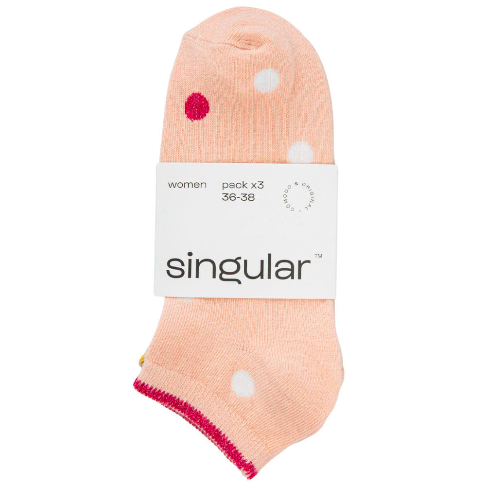 Medias Casual Puntos Algodón Pack 3un SINGULAR Mujer