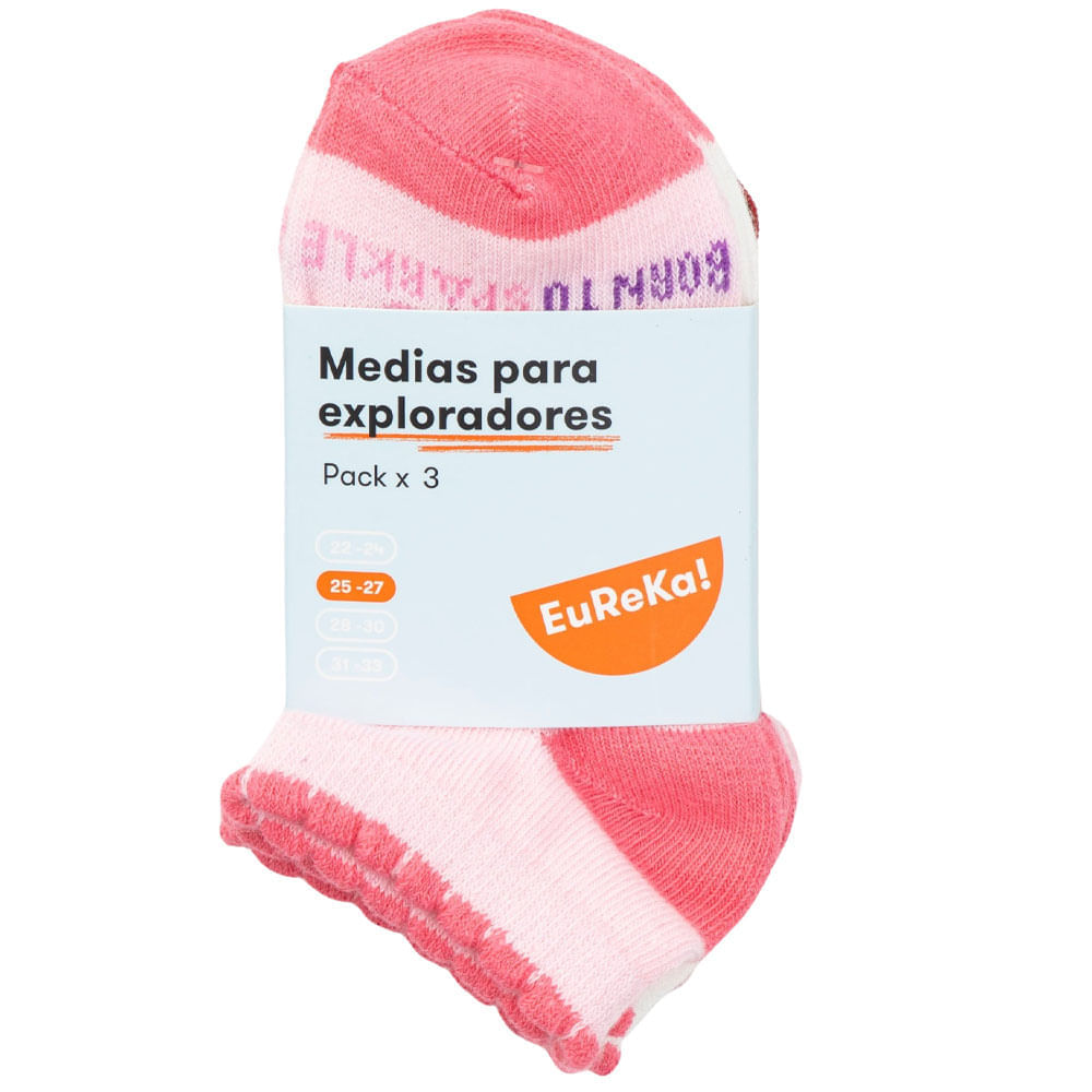 Medias Pack 3 Pares Mod2 Polialgodón EUREKA Niña