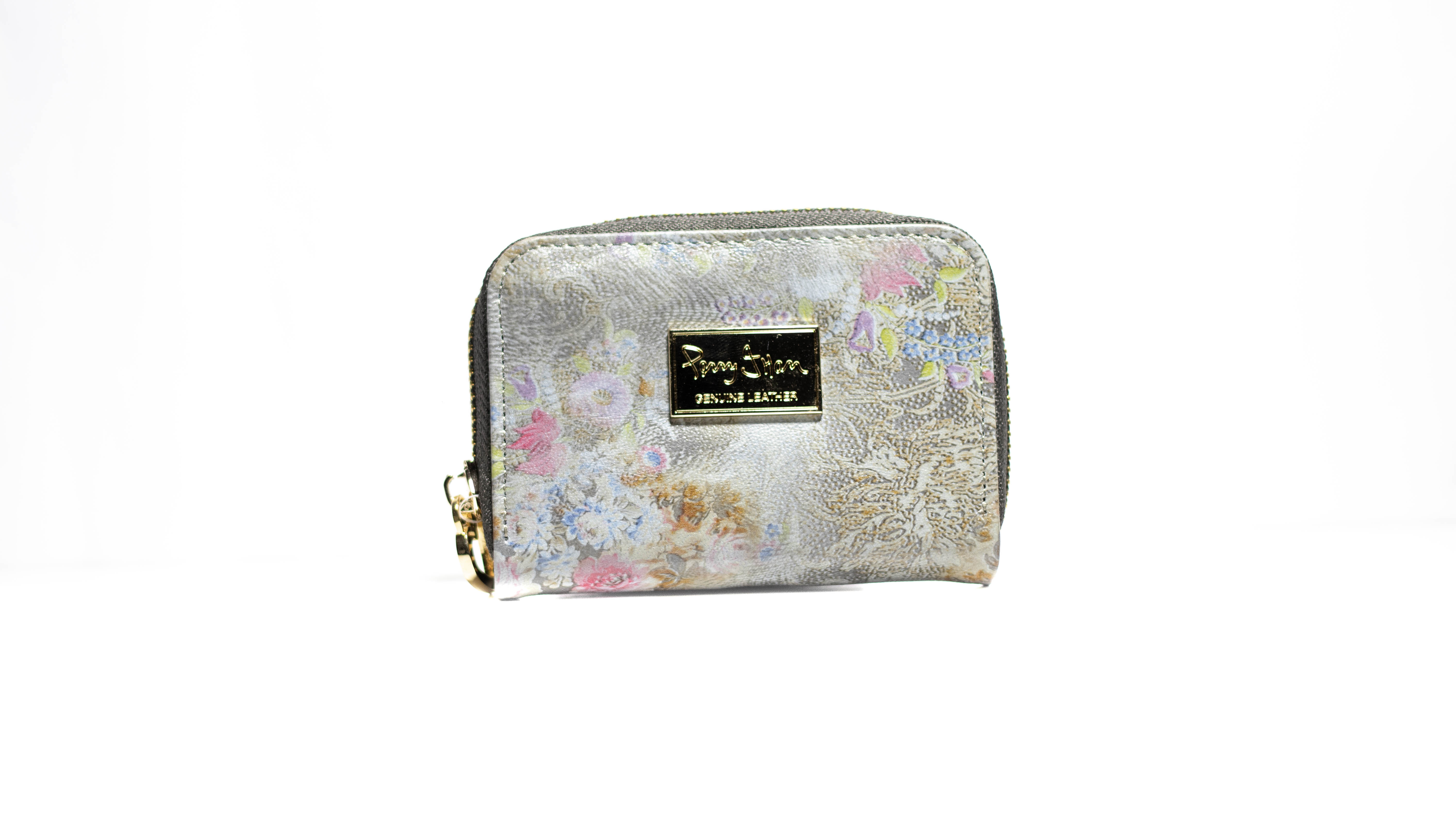 Billetera cuero de dama PERRY JHAN BD-3010 Flowers