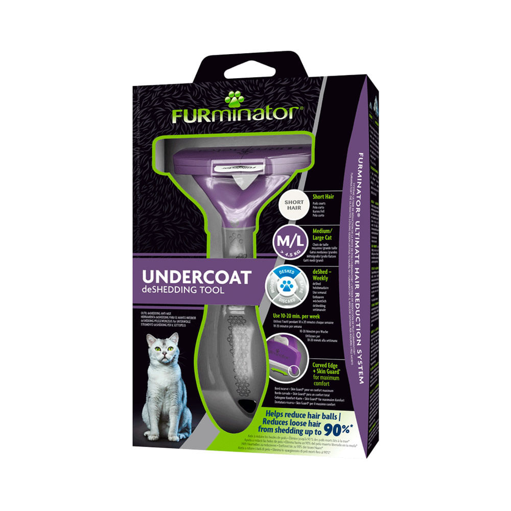 Cepillo Furminator Para Gatos Medianos y Grandes Pelo Corto