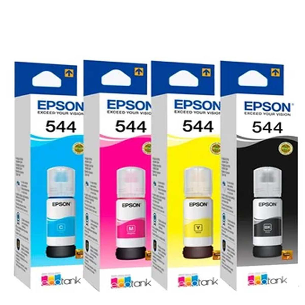 Kit 4 Tintas Epson 544 – Black Yellow Cyan y Magenta