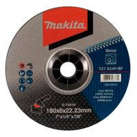 Disco Abrasivo Desbaste para Metal 7""x1/4""x7/8"" Makita D-74516