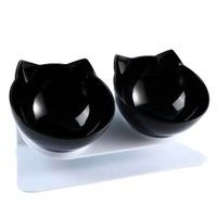 Comedero Doble Negro para Gato