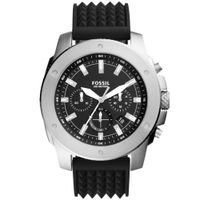 Reloj Fossil Mega Machine FS5715 Fecha Cronómetro Correa de Silicona Negro