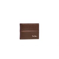 Billetera de Cuero para Caballero PERRY JHAN BC - 4028 Marrón con franja cammel