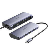 Adaptador UGREEN 6 en 1 USB-C Hub, 3*USB 3.0, HDM 4K, VGA, USB-C