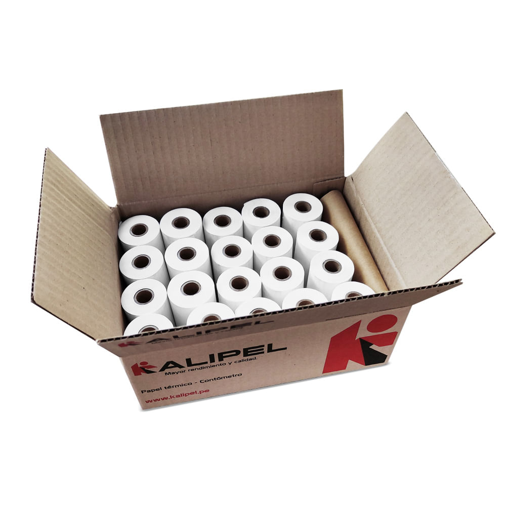 Papel Termico 20 Rollos 57x45mm 48gr Contometro KALIPEL