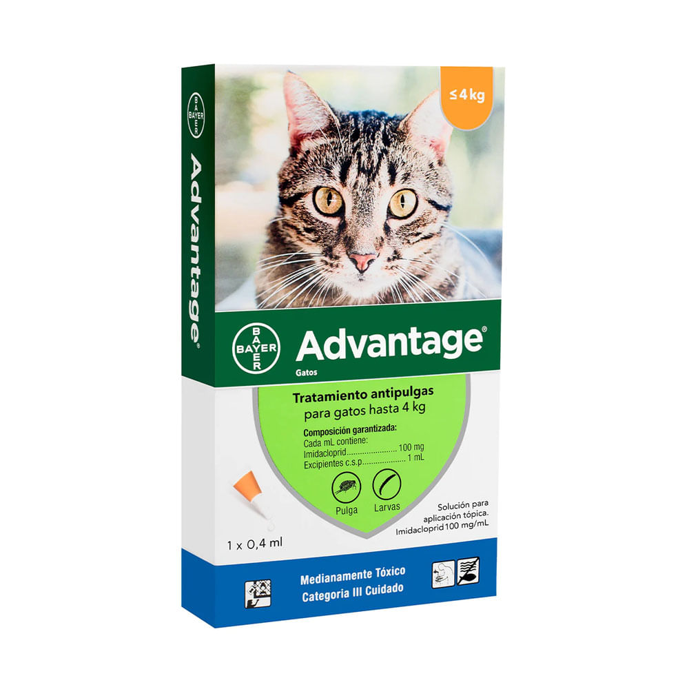 Pipeta Antipulgas Advantage para Gatos hasta 4Kg