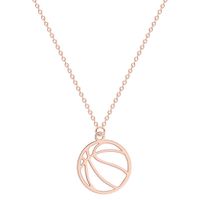 Collar pelota de básquet dije pequeño oro rosa