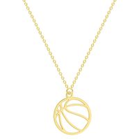 Collar pelota de básquet dije pequeño dorado