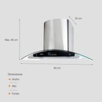 Campana Extractora Sole Vidrio Acero 90 cm Venus Ture63co TU COCINA SIEMPRE BELLA