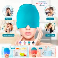 Gorro de Gel Masajeador de Cabeza Frio y Calor Alivia Migraña