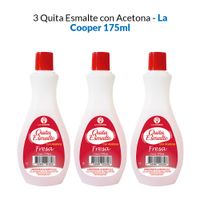 3 Quita Esmalte con Acetona Fresa 165ml - La Cooper