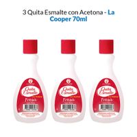 3 Quita Esmalte con Acetona Fresa 70ml - La Cooper