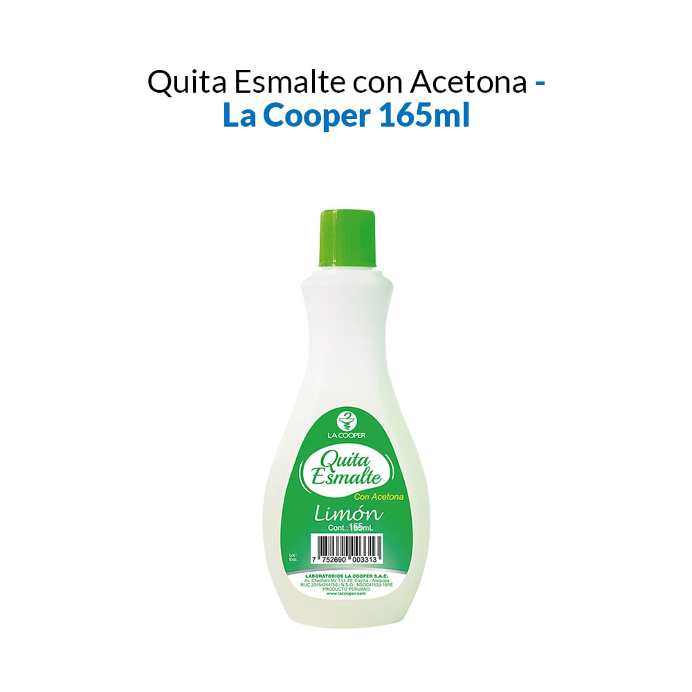Quita Esmalte con Acetona Limón 165ml - La Cooper