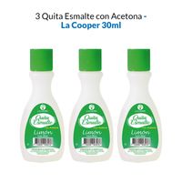 3 Quita Esmalte con Acetona Limón 30ml - La Cooper