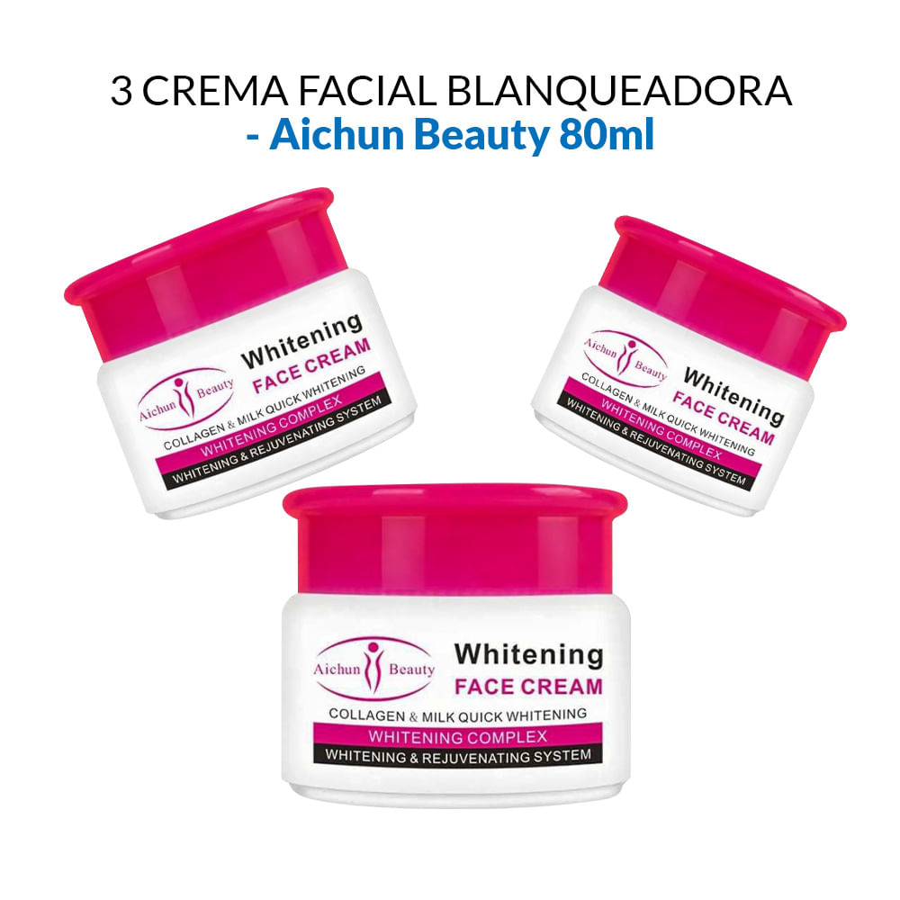 3 Crema Facial Blanqueadora 80ml - Aichun Beauty