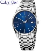 Reloj Calvin Klein Time K4N2114N Suizo Zariro Fecha Acero Inoxidable Plateado Azul