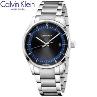 Reloj Calvin Klein Completion KAM21141 Suizo Zafiro Fecha Acero Inoxidable Plateado