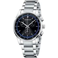 Reloj Calvin Klein Completion Chrono KAM27141 Suizo Zafiro Acero Inoxidable Plateado Negro