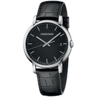 Reloj Calvin Klein Established K9H211C1 Suizo Fecha Correa de Cuero Negro