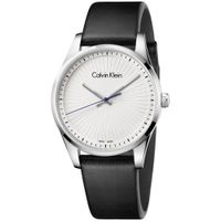 Reloj Calvin Klein Steadfast K8S211C6 Suizo Correa de Cuero Negro Plateado