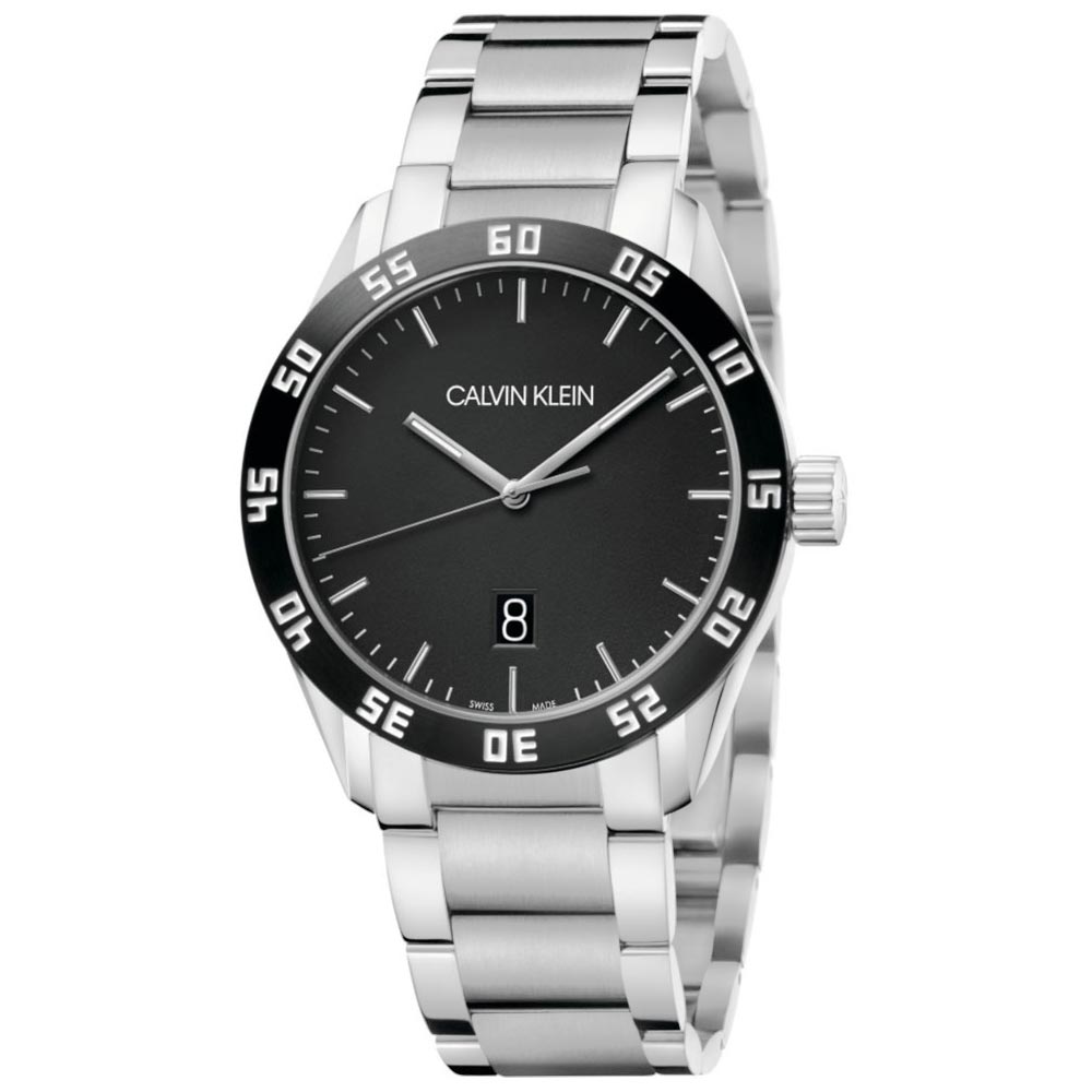 Reloj Calvin Klein Complete K9R31C41 Suizo Fecha Acero Inoxidable Plateado Negro