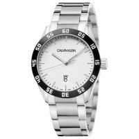 Reloj Calvin Klein Complete K9R31C46 Suizo Fecha Acero Inoxidable Plateado Blanco
