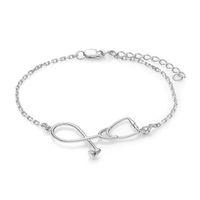 Pulsera estetoscopio plateada medicina  - copy