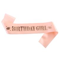 Banda cumpleaños Birthday Girl detalle corona oro rosa - copy