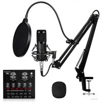 Kit Micrófono de estudio BM 800 Negro más interfaz de audio V8