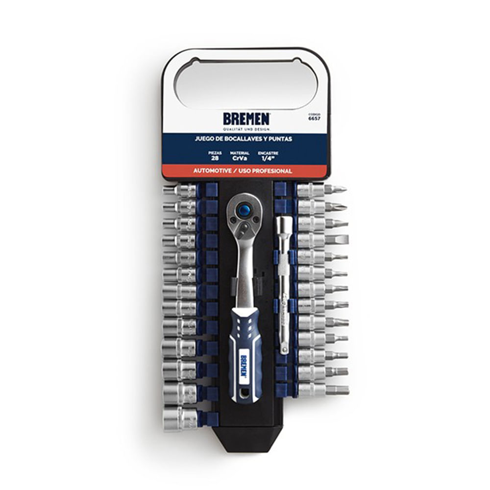 Set de Dados y Puntas 1/4"" x 28 Piezas Bremen 6657