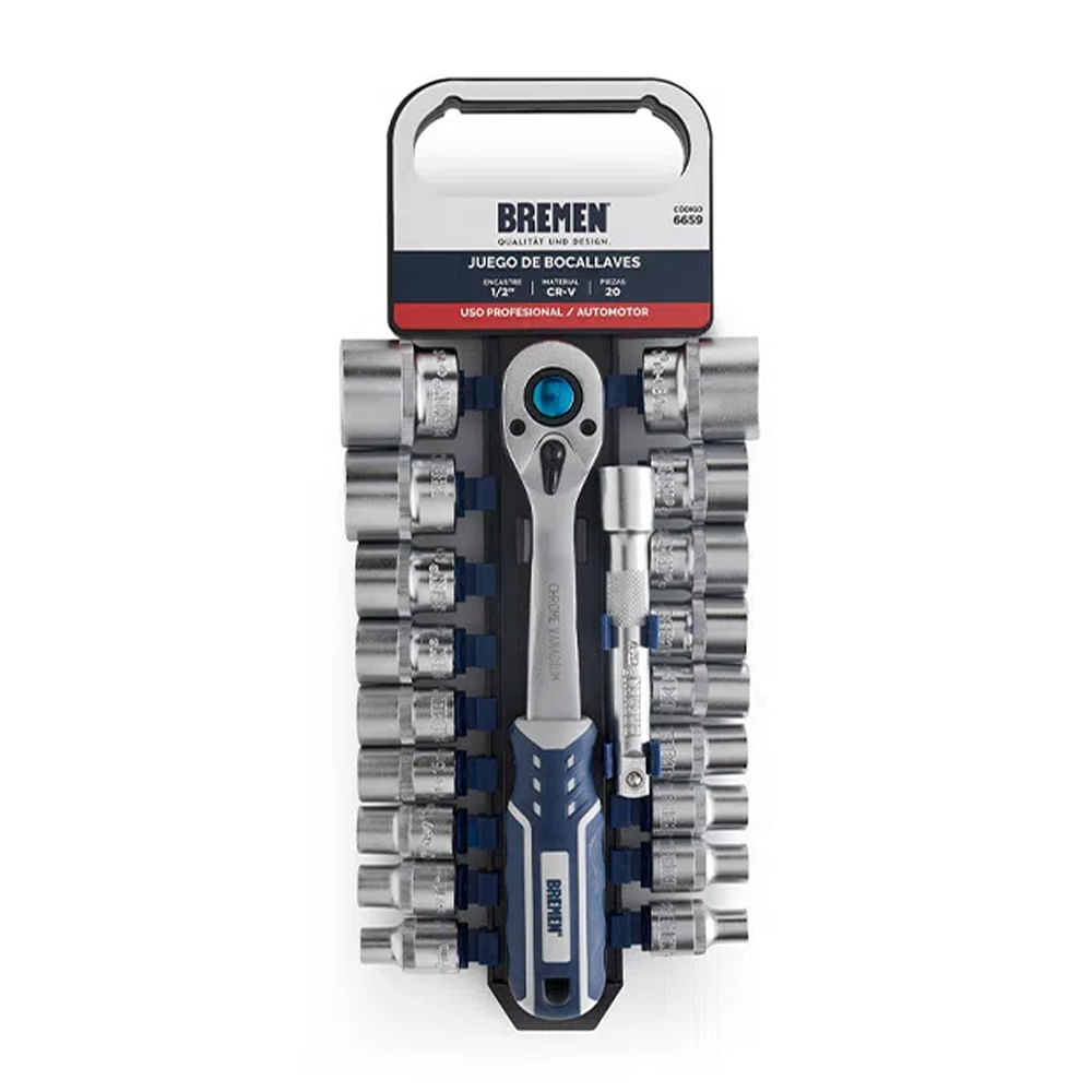 Set de Dados Milimétricos Hex 1/2"" x 20 Piezas Bremen 6659