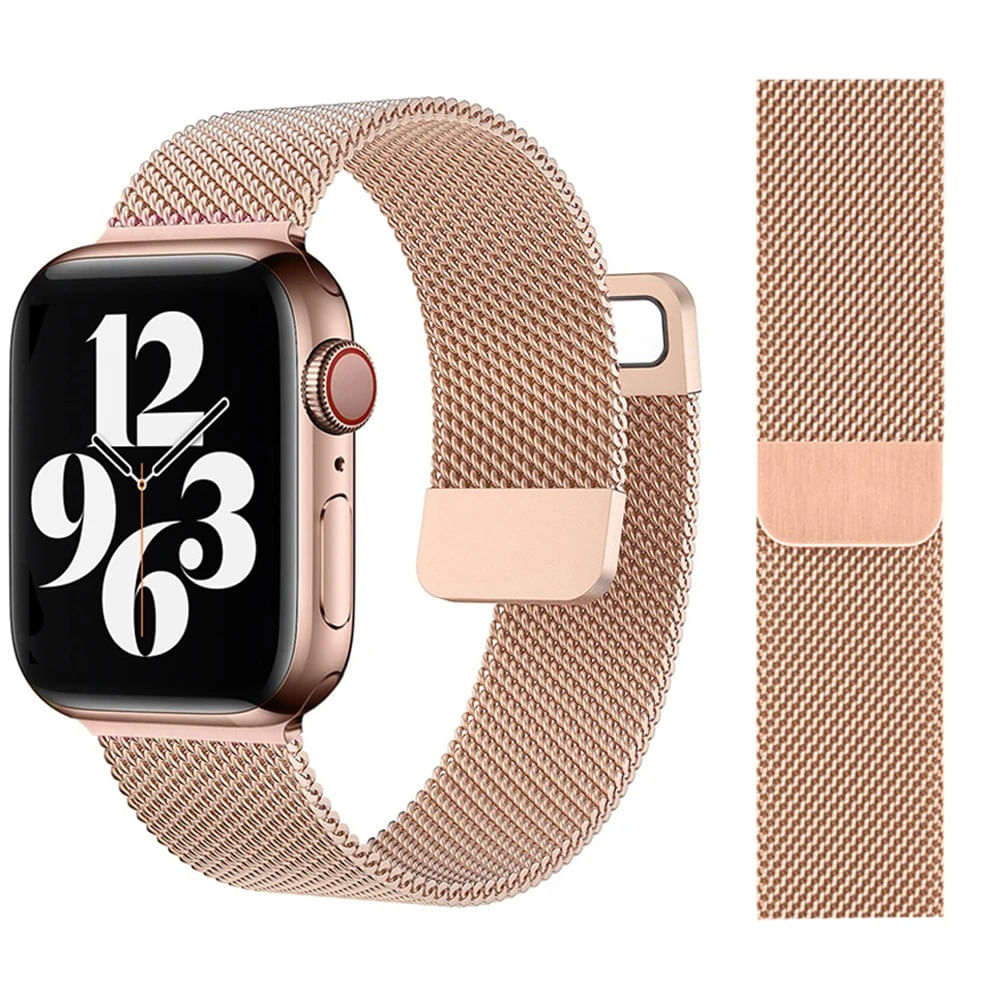 CORREA MILANESE IMANTADA ROSA GOLD 42/44/45/49 MM PARA APPLEWATCH Y SMARTWATCH