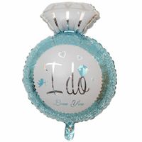 Globo anillo celeste fiesta de compromiso despedida de soltera 40x28cm