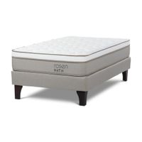 Cama Europea Path 1.5 Plazas Niebla + 1 Almohada