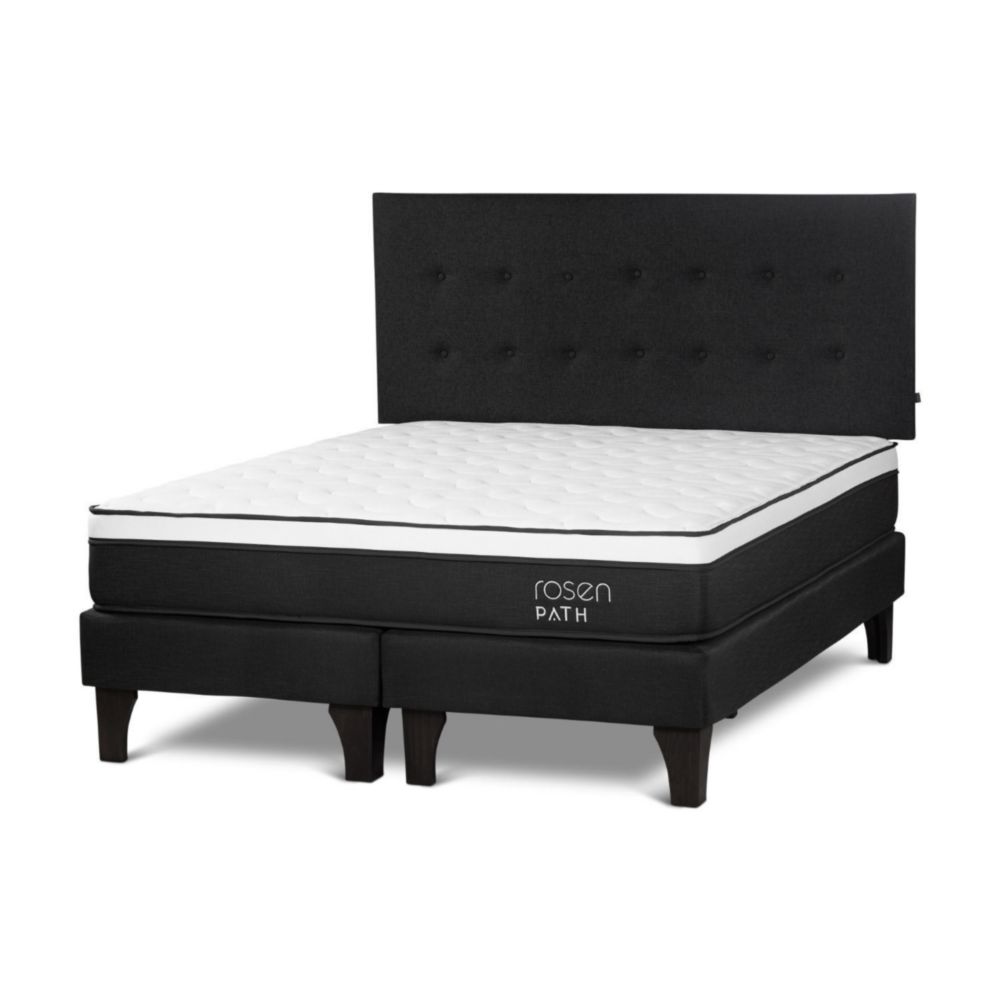 Cama Europea Path King R.West Grafito + 2 Almohadas