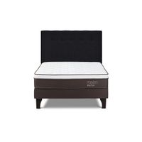 Cama Europea Path Café 2 Plazas R.N Bennet Grafito + 2 Almohadas