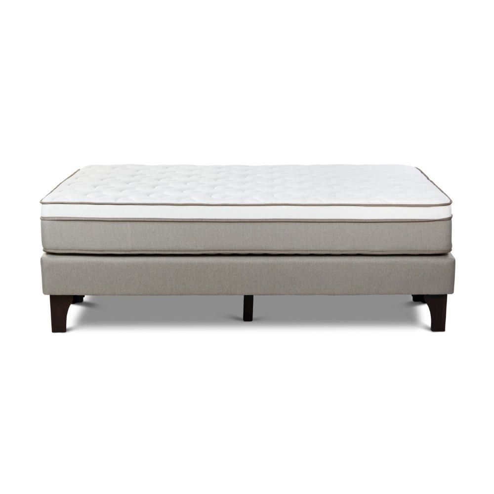 Cama Europea Path Niebla Queen R.West Niebla + 2 Almohadas