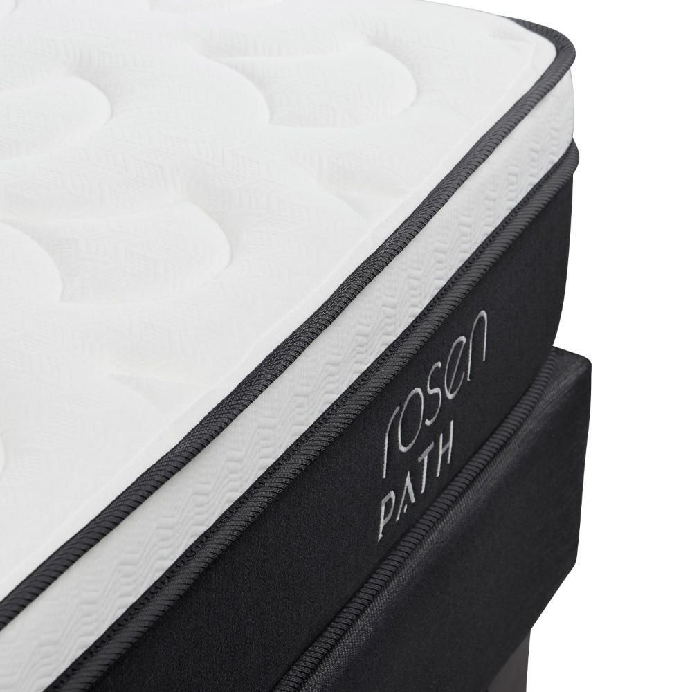 Cama Europea Path Grafito Queen R.N Bennet Grafito + 2 Almohadas
