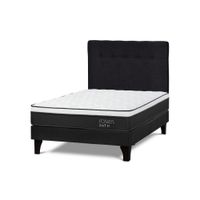 Cama Europea Path Grafito 2 Plazas R.N Bennet Grafito + 2 Almohadas