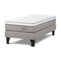 Cama Europea Path 1 Plaza Niebla + 1 Almohada