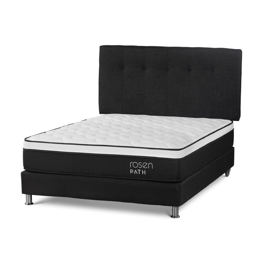 Box Tarima Path 2 Plazas R.N Bennet Grafito + 2 Almohadas