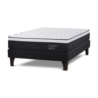 Cama Europea Path 2 Plazas Grafito + 2 Almohadas