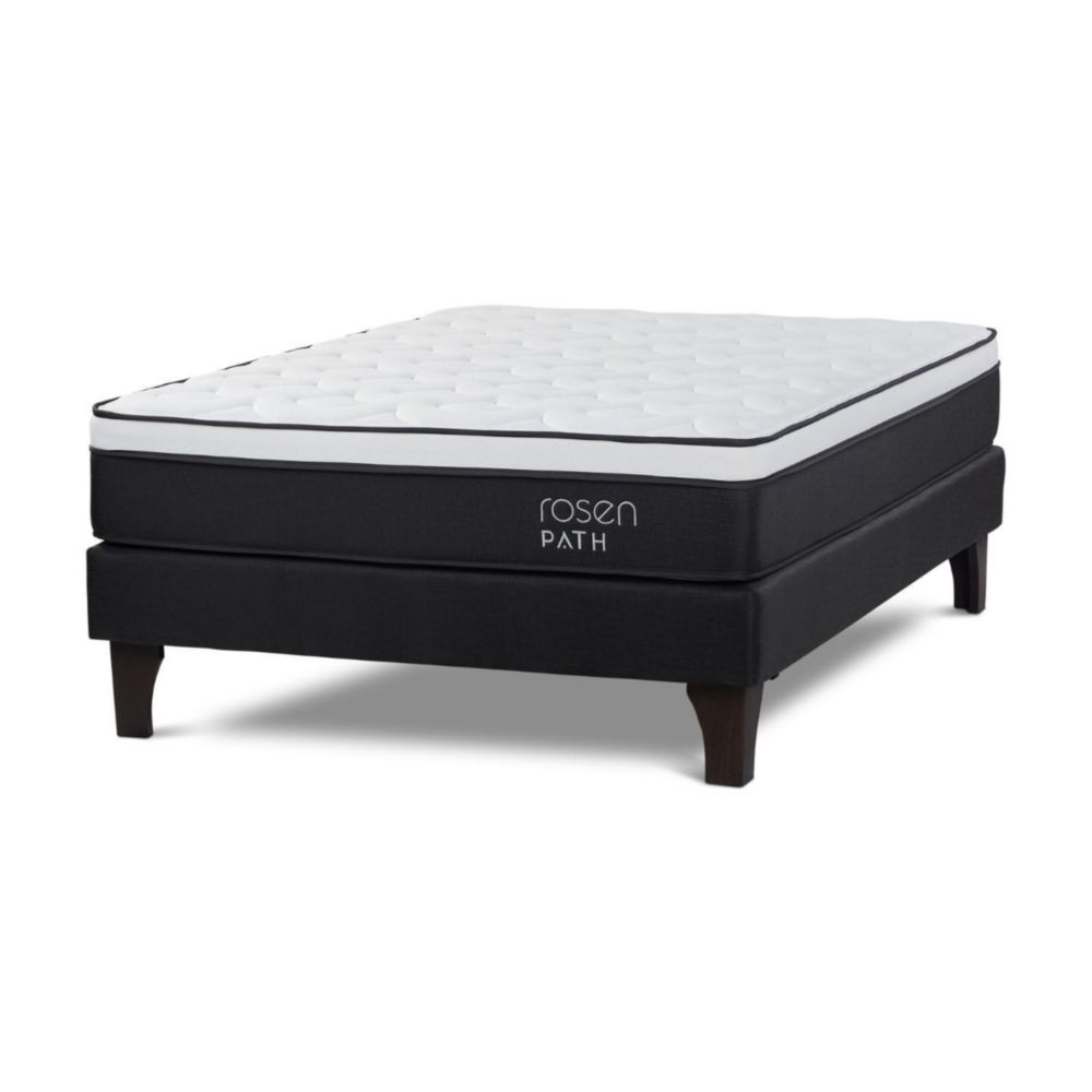 Cama Europea Path 2 Plazas Grafito + 2 Almohadas