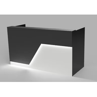 Counter de Recepción Moderno de Melamina Negro Blanco