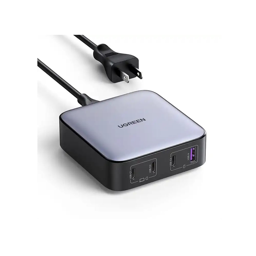 Cargador UGREEN 100W 3 USB-C, 1 USB-A, GaN, PC, Mac, Phone 14