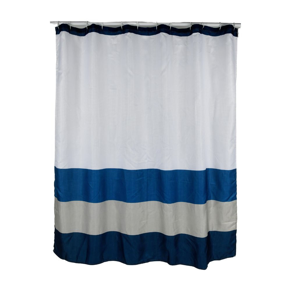 Cortina de Baño con Aros Naranja 180x180cm Poly Marinero