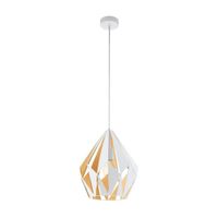 Lámpara Colgante Eglo Carlton 1 60w Acero Blanco/Oro 1 Luz